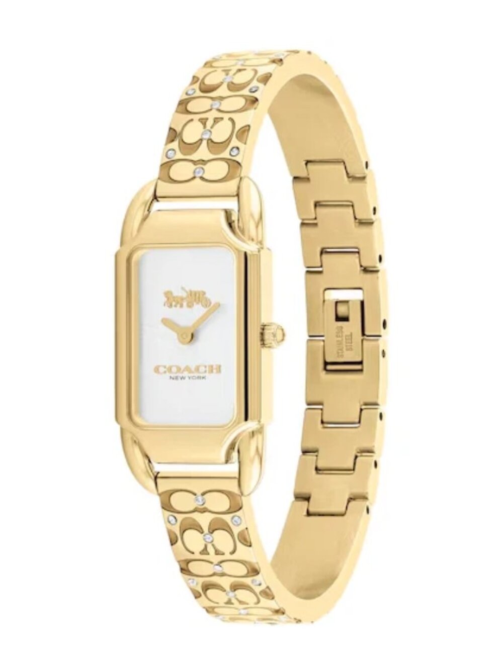 Coach Cadie Women's Gold-Tone Signature Bangle Watch 17.5 x 28.5mm